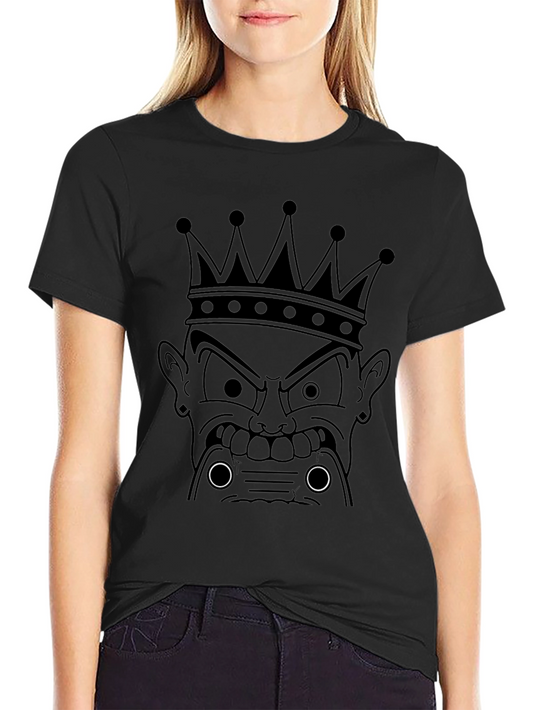 King Cartoon Graphic Print Black T-Shirt