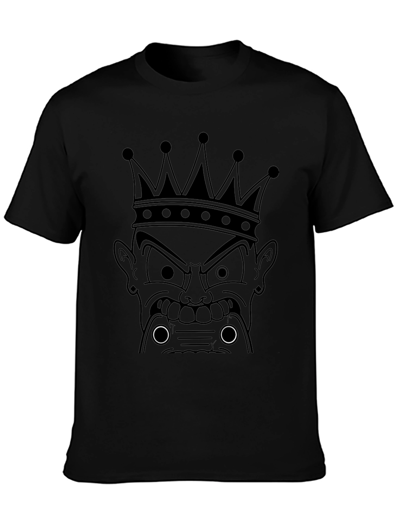 King Cartoon Graphic Print Black T-Shirt