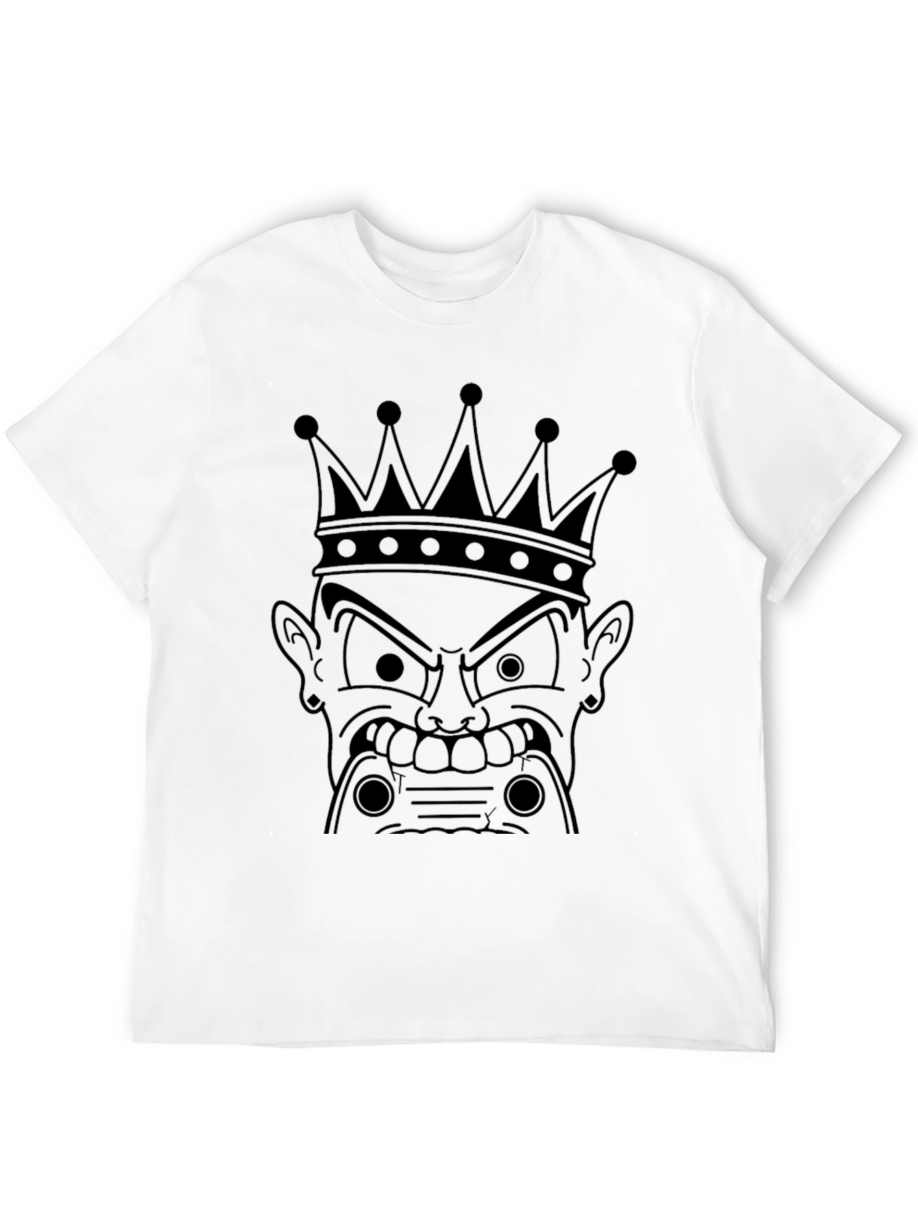 King Cartoon Graphic Print Black T-Shirt