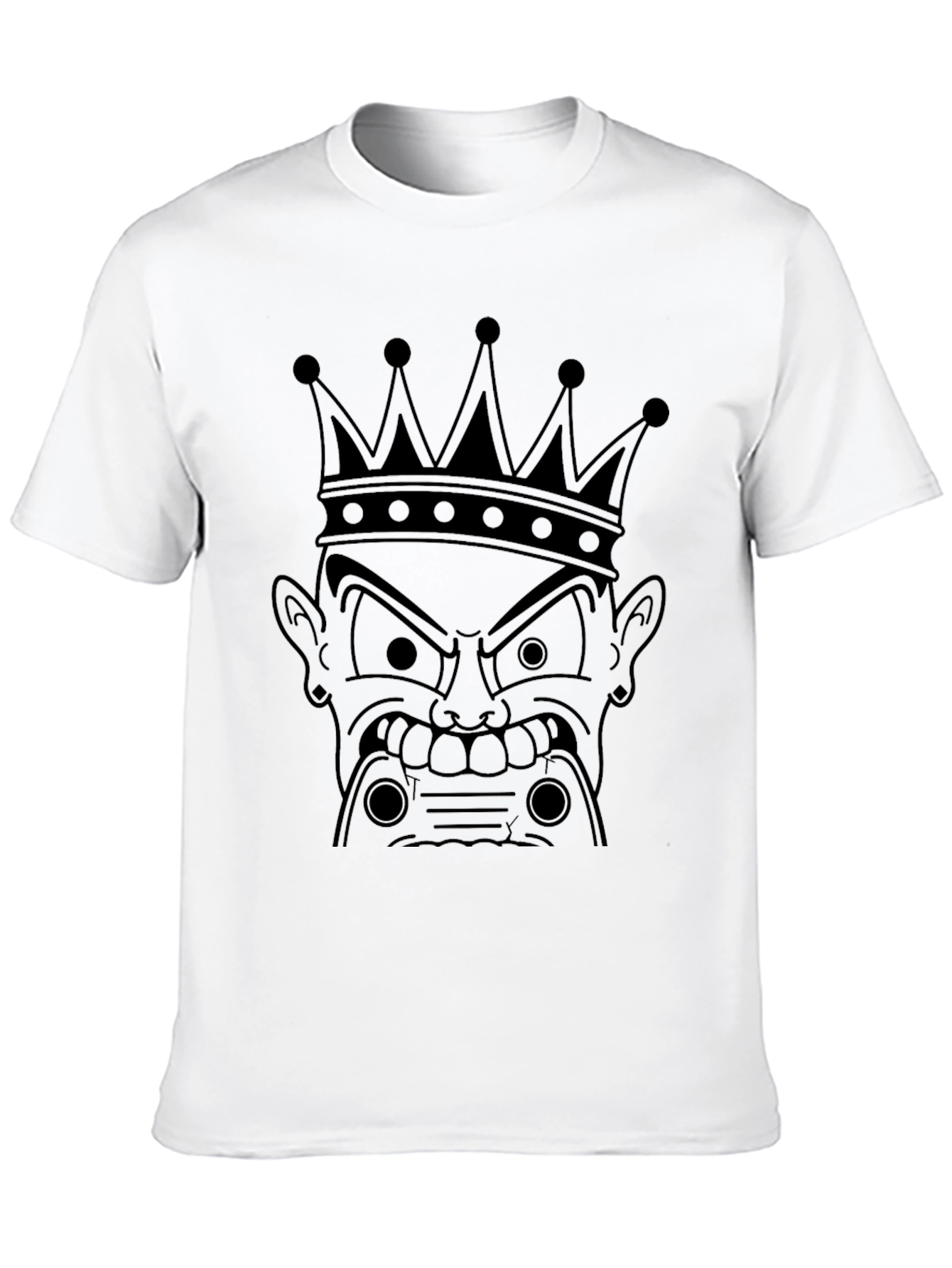 King Cartoon Graphic Print Black T-Shirt