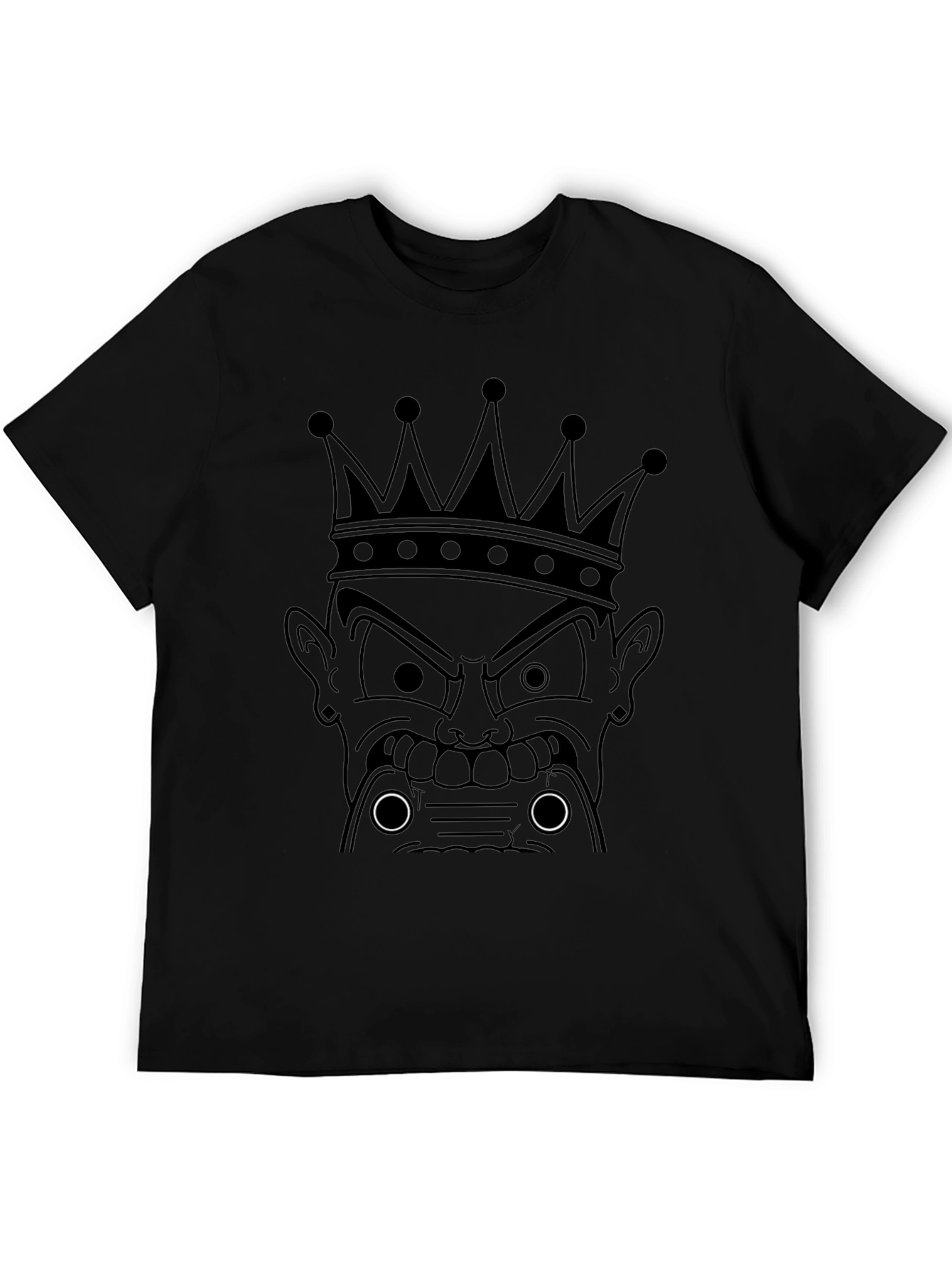 King Cartoon Graphic Print Black T-Shirt
