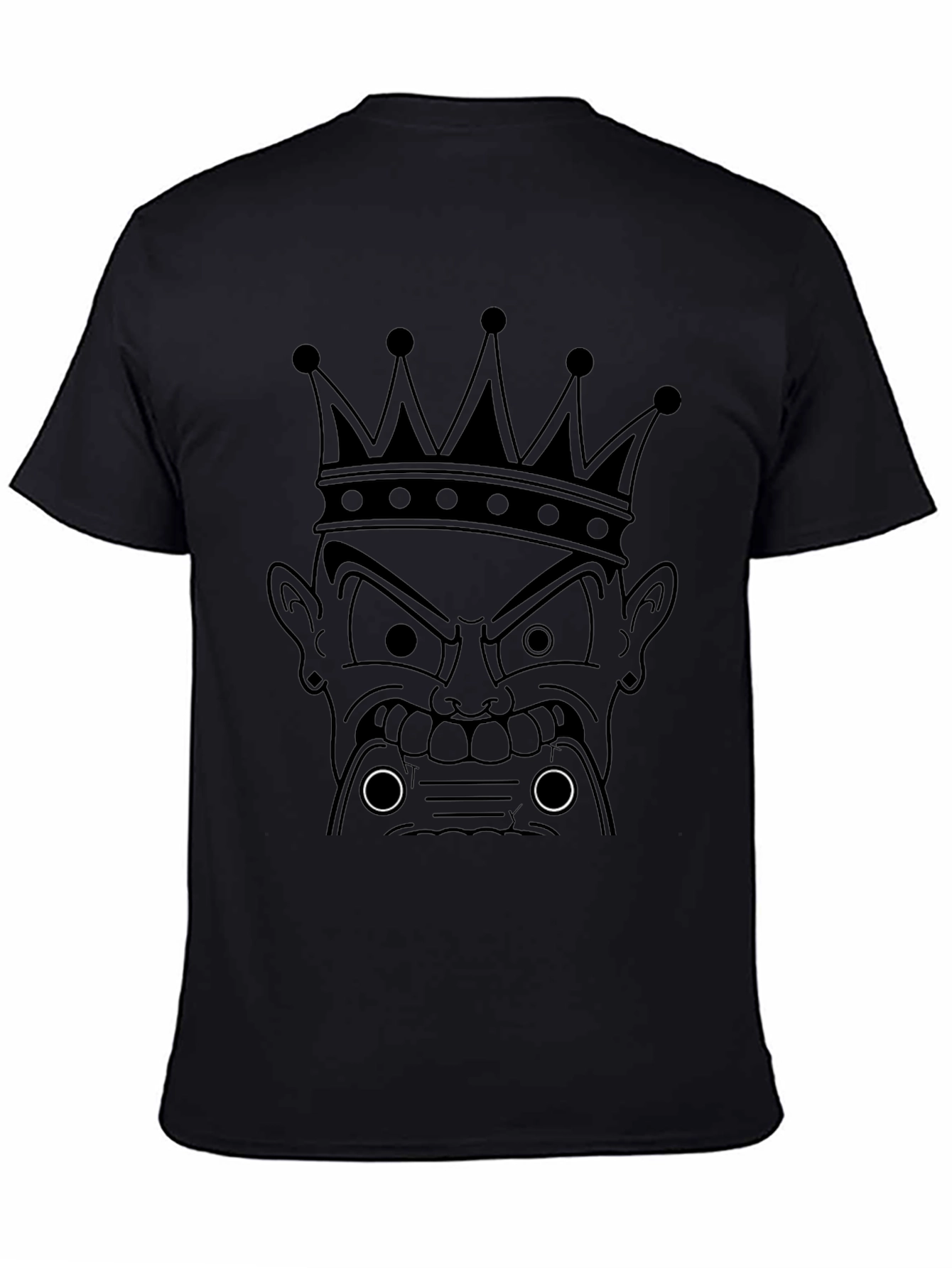 King Cartoon Graphic Print Black T-Shirt