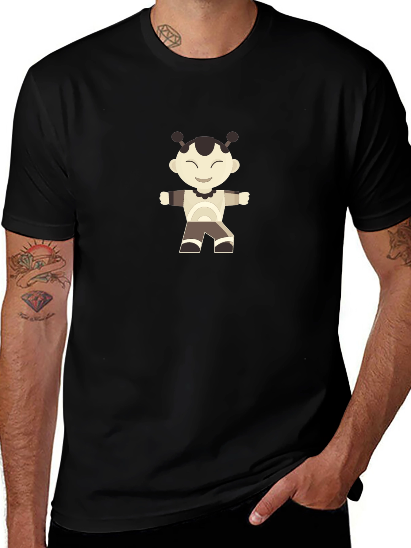 Cool Graphic Print Black T-Shirt