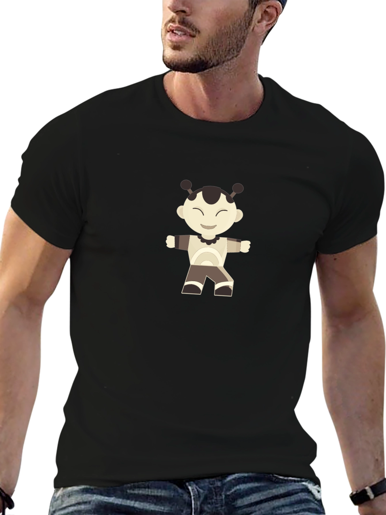 Cool Graphic Print Black T-Shirt