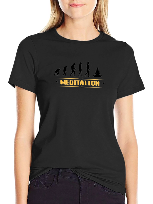 Evolution of Man Meditation Black T-Shirt