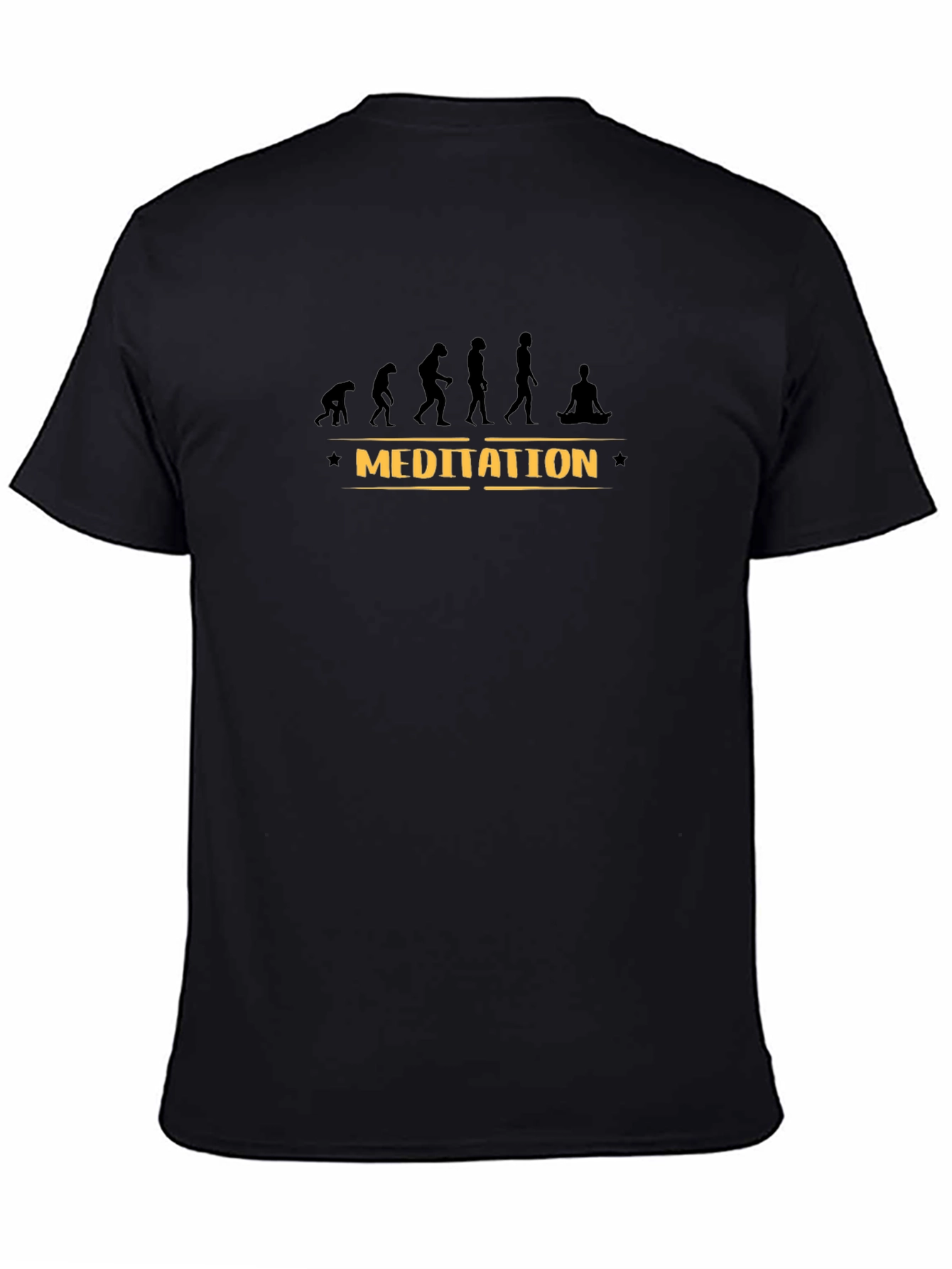 Evolution of Man Meditation Black T-Shirt