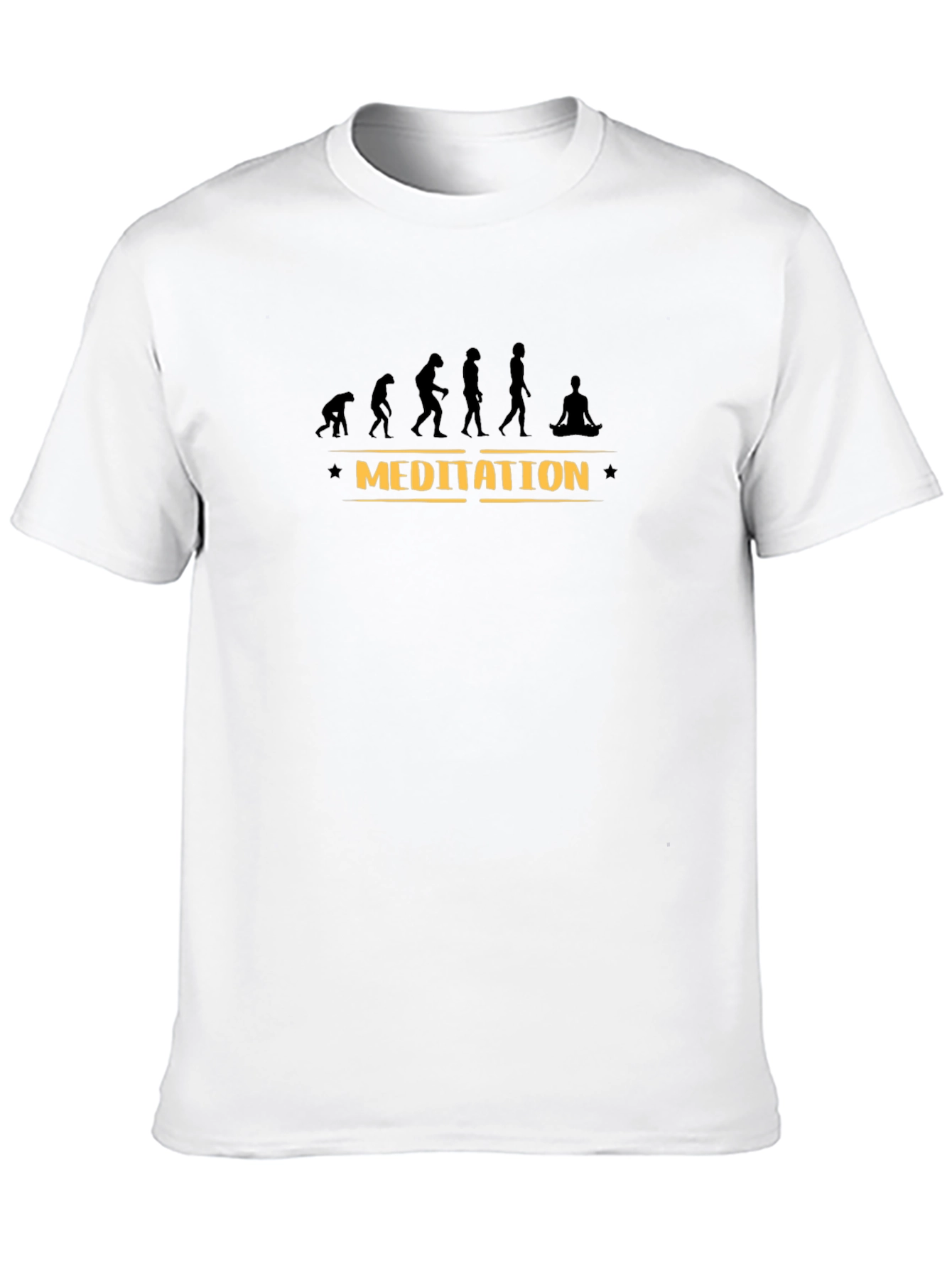 Evolution of Man Meditation Black T-Shirt