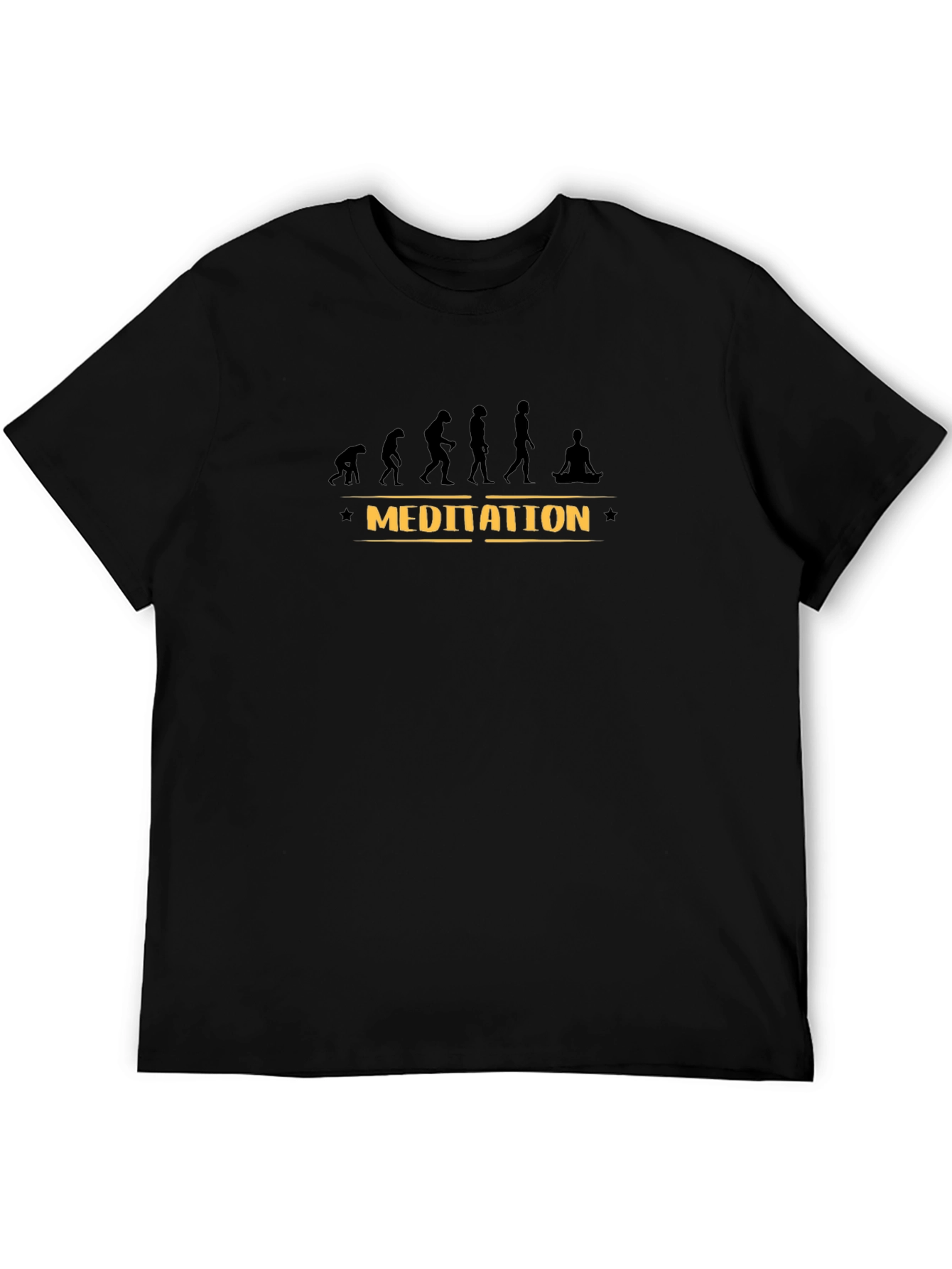 Evolution of Man Meditation Black T-Shirt