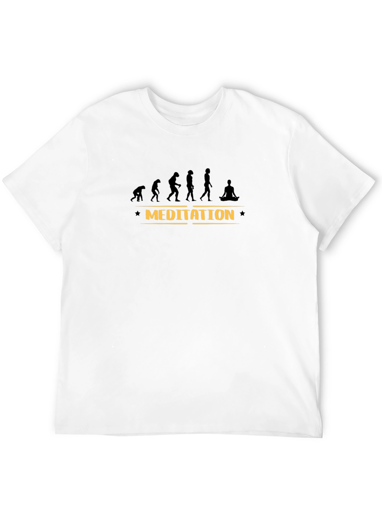 Evolution of Man Meditation Black T-Shirt