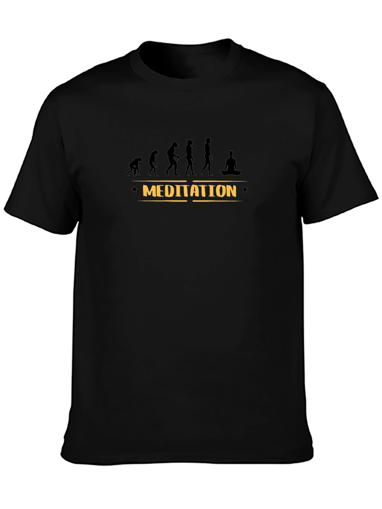Evolution of Man Meditation Black T-Shirt